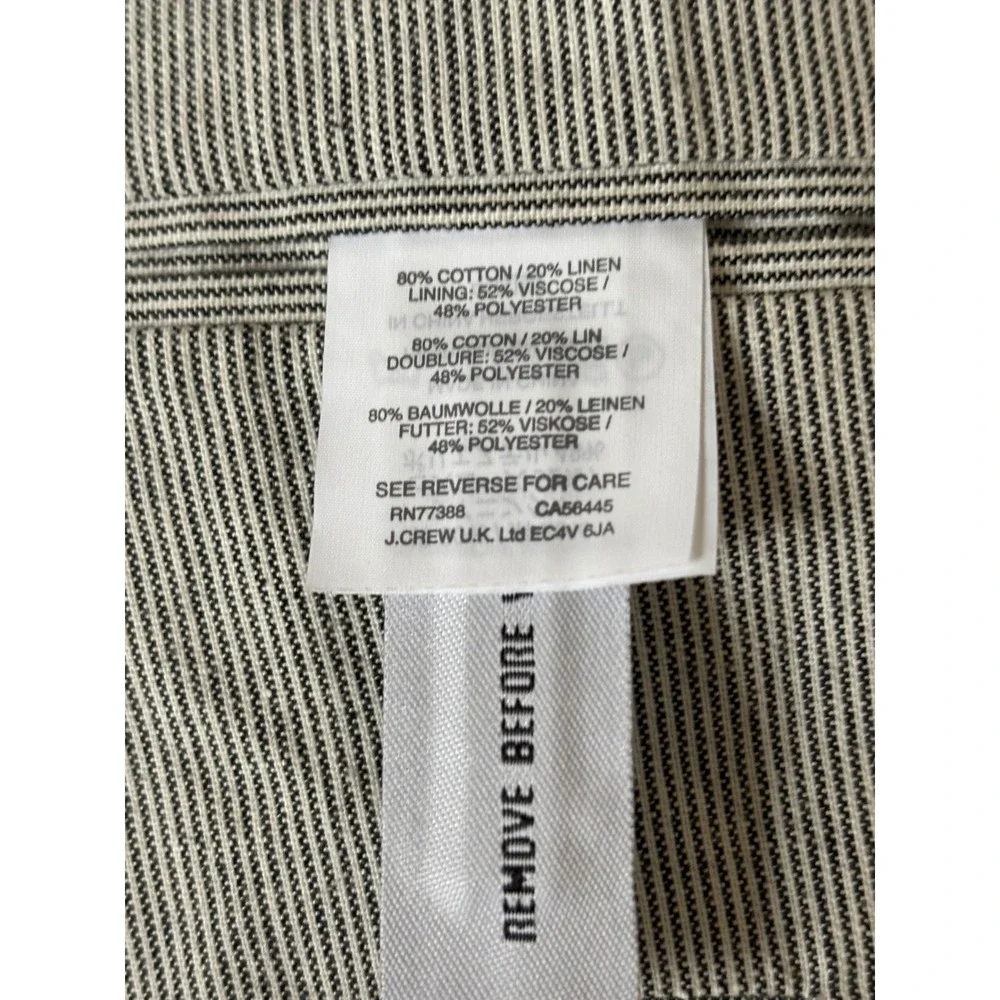 J.Crew Ludlow Blazer 40R Somelos Cotton Linen Grey Striped Sport Coat F0528